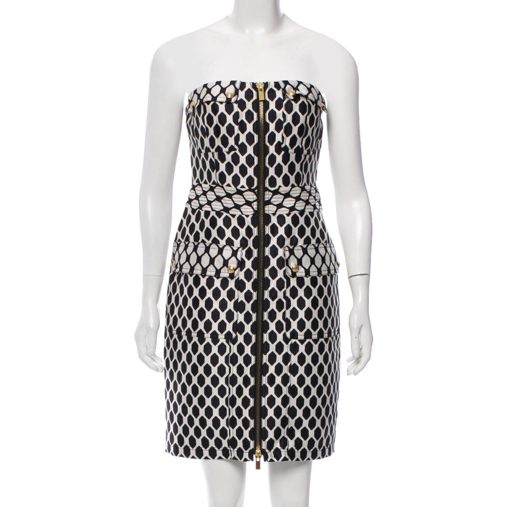 Diane von Furstenberg Black and White Strapless Dress sz. 4/S NWOT
